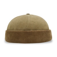 OEM Venta al por mayor Otoño Invierno Moda Retro Pana Cálido Top redondo al aire libre sin ala Gorros sin ala Sombreros para hombres