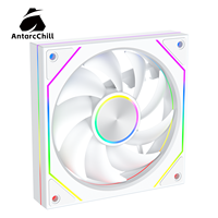Ventilador de Chasis AntarcChill Blanco de 120 mm, Alto Flujo de Aire, Silencioso, con Rodamiento Hidráulico PWM, Ventilador de Refrigeración para Computadora, Logotipo Personalizado