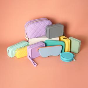 Custom Silicone Pencil Case <b>Mini</b> Purse Coin <b>Pouch</b> With Zipper Closure Simple Style Makeup Cosmetic Bags and Luggage Wallets - Product Image 3