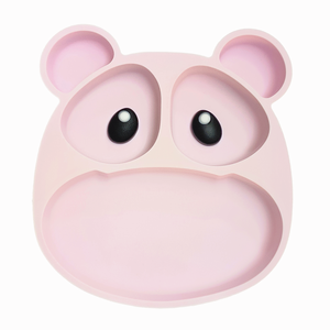 Assiette à compartiments multiples en silicone pour enfants, motif ours de dessin animé, avec fourchette et cuillère, non toxique, résistante à la chaleur, compatible lave-vaisselle, avec boîte - Product Image 2