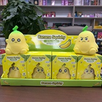 Jouet Squishy Géant Banane, Jouet Sensoriel Anti-Stress à Presser avec Visage d'Émotion de Dessin Animé, Cadeau de Fête pour Enfants et Adultes