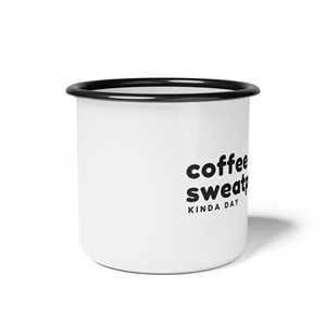Tazza da campo smaltata da 12 once per caffè e pantaloni della tuta da esterno per amanti - Product Image 2