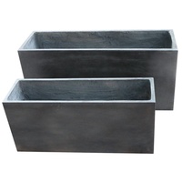 Grand pot à fleurs rectangulaire en fibre de verre pour jardin, design minimaliste, utilisation à domicile et en centre commercial, pots en gros