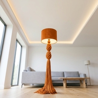 Lampadaire LED de Luxe Personnalisable pour Décoration Intérieure, Hauteur Réglable, IRC Élevé 90, Lumière Chaude, Pompon en Fil de Coton pour Hôtel/Villa