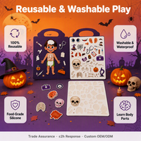 Livre d'autocollants personnalisés pour enfants, en silicone TPE réutilisable, pour activités créatives, avec scènes panoramiques DIY pour tout-petits
