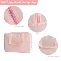Sac de toilette en PVC écologique transparent couleur pure avec grande fermeture éclair, poignée souple, durable et résistant à l'eau pour le voyage et le maquillage