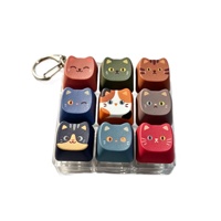 Porte-clés Clavier Anti-stress en PBT avec Capuchon de Touche Chat Mignon, Clavier Numérique, Pendentif, Jouet Testeur de Switch Mécanique, Cadeau