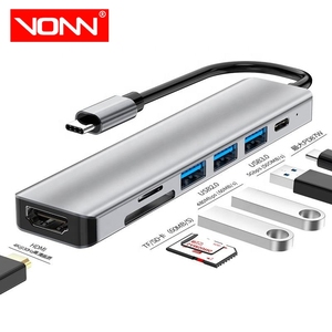 Hot Sell Aluminum Alloy <strong>Type</strong>-<strong>C</strong> to HDMI <strong>HUB</strong> <strong>7</strong>-<strong>in</strong>-<strong>1</strong> Docking Station Splitter USB Adapter for Laptop - Product Image 1