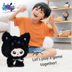 Jopark ODM - Juguete de Peluche Creativo con IA, Gato Negro Sentado, Modelo Grande con <span class=keywords><strong>Ojos</strong></span> LED, Puede Hablar, Multifuncional - Product Image 1