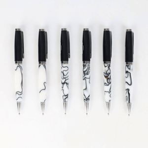 Bolígrafo Deportivo de Acrílico con Diseño de Mármol, Logotipo Personalizado, Cuerpo de Resina Colorido, Punta Metálica de Lujo de 1.0 mm, Tinta Negra/Azul/Roja - Product Image 1