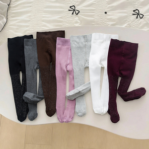 Collants pour enfants printemps/automne, leggings scintillants pour filles, collants une pièce couleur unie, bas de bébé polyvalents, classe CGF-189 Needle - Product Image 1