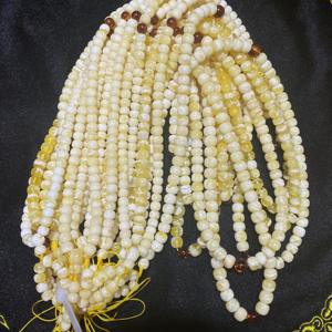 Presa di fabbrica naturale ambra Baltica di Alta qualità bianco ambra braccialetto branelli di preghiera Musulmani 108 - Product Image 5