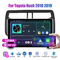 Autoradio Android 11.8 pouces 2Din pour Toyota Rush 2018 2019 2K QLED écran voiture stéréo lecteur DVD Carplay Android Auto