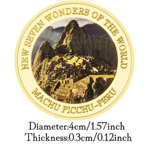 Monedas Coleccionables de Machu Picchu, Perú, Grandes Edificios, Chapadas en Oro, las Siete Maravillas del Mundo, Impresión a Color, Recuerdos, Moneda de Regalo - Product Image 3