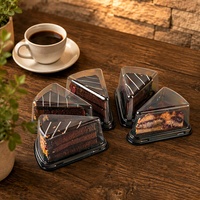 Boîte d'emballage en plastique PET de qualité alimentaire pour gâteaux, cheesecakes, desserts triangulaires, mousses, avec couvercle