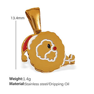 Exquis luxe fait à la main bricolage série de noël Fine pendentif à breloque en acier inoxydable lettres pendentif accessoires bijoux de mode - Product Image 6