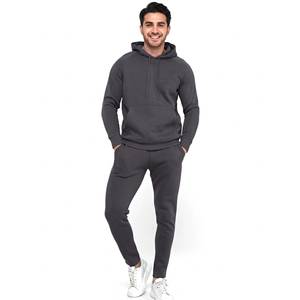 Finer Threads Chándal Unisex de Forro Polar Grueso de Algodón Ecológico, Tallas Grandes, Lavado Ácido, Color Liso, Estilo Urbano, con Capucha y Cordón Ajustable - Product Image 1