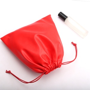 Chất lượng cao màu đỏ PU da Nước Hoa Quà Tặng túi đồ trang sức sang trọng mềm không thấm nước dây kéo da Pouch Túi - Product Image 5