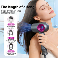 Sèche-cheveux ionique sans balais 1800W avec logo personnalisé, séchage rapide à ions négatifs haute vitesse pour salon et hôtel