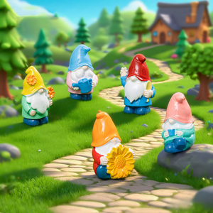 Miniaturas de Gnomos para Micro Paisajes, Accesorios para Jardín de Hadas, Mini Figuras de Resina de Enanos, Adornos para Patio, Jardín y Césped - Product Image 3