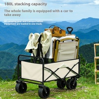 Chariot pliable d'extérieur avec tissu Oxford et poches en filet pour le camping et les parcs