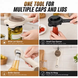 Ouvre-bouteille magnétique en acier inoxydable, ouvre-bouteille multifonctionnel pour diamètre 2.5-9.5cm, ouvre-bouteille réglable pour vin et bière, outil de cuisine - Product Image 5