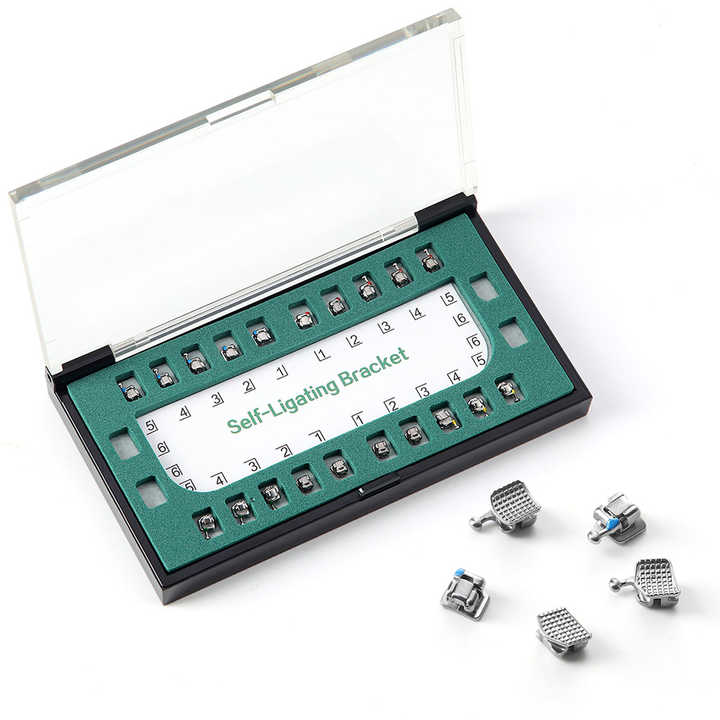 Bracket Metallo Ortodontico Set Di 20 Staffe Ortodontiche Metalliche Autoleganti ROTH MBT 022 - Per Apparecchi Dentali, Incollaggio Staffe Ortodontiche Con Gancio