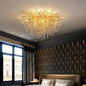 <span class=keywords><strong>Lampadario</strong></span> a Gocce di Pioggia con Altezza Regolabile, Lampada da Soffitto in Alluminio, <span class=keywords><strong>Moderno</strong></span> Lussuoso <span class=keywords><strong>Lampadario</strong></span> in Cristallo Dorato, Luce Bianca Calda 3500K - Product Image 3