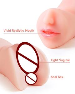 Masturbador oral <span class=keywords><strong>de</strong></span> tres canales <span class=keywords><strong>de</strong></span> doble cabeza <span class=keywords><strong>de</strong></span> tercera generación <span class=keywords><strong>de</strong></span> 0.627kg con dientes para juguetes sexuales masculinos para hombres Vagina <span class=keywords><strong>de</strong></span> garganta profunda - Product Image 2