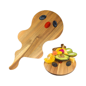 Planche à découper en bois d'Halloween avec motif citrouille, fantôme et crâne, ustensile de cuisine, compatible lave-vaisselle, décoration de fête pour usage festif - Product Image 4