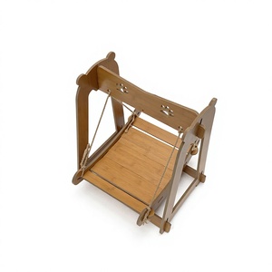 Hamac pour chat en MDF avec placage en bois, assemblage sans outil (K/D), avec corde en chanvre - Product Image 3