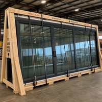 Porte coulissante panoramique de luxe en aluminium à rupture de pont thermique avec moustiquaire intelligente, haute efficacité énergétique pour projet de villa