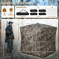 Tente de chasse et de camping camouflage avec chaise intégrée, abri de terre dissimulé en toile gonflable