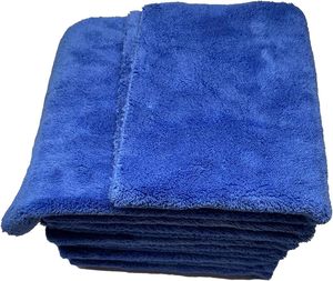 Toalla de microfibra de pelo largo y corto súper absorbente 70/30 de 400 gsm sin bordes para lavado y limpieza de coches - Product Image 3