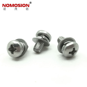 สกรูหัวจมสแตนเลส NOMOSION 304 ขนาด M4 พร้อมแหวนรองและแหวนสปริง เกลียวมาตรฐานเมตริก - Product Image 1