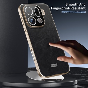 เคสโทรศัพท์หนัง PU ชุบเคลือบหรูหราสำหรับ Oppo FIND X9 Pro Reno 15 Pro พร้อมฟิล์มกันรอยเลนส์ HD - Product Image 3