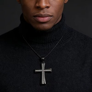 Joyería Religiosa con Colgante <span class=keywords><strong>de</strong></span> Cruz <span class=keywords><strong>de</strong></span> Jesús en Acero Inoxidable para Hombres y Mujeres Católicos - Product Image 1