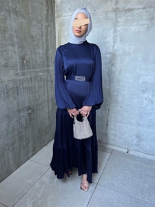 SIPO-Vestidos musulmanes de Abaya para mujer, ropa islámica de manga larga, trajes modestos, largo hasta el suelo, con borla, estilo árabe - Product Image 2