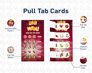 Billets de <span class=keywords><strong>Bingo</strong></span> Personnalisés à Déchirer et Billets de Loterie à Ouverture Instantanée avec Impression de Données Variables - Product Image 1