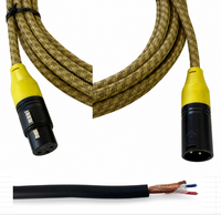 Câble de microphone XLR mâle-femelle OEM CH-R032 en tweed avec blindage spiralé, gaine en PVC et conducteur en cuivre sans oxygène