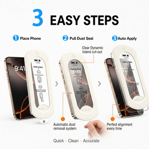 Dust Free Auto Alignment Full Coverage Tempered Glass <strong>Screen</strong> <strong>Protector</strong> for iPhone 17 18 Pro Max, Instant Install Tray Kit - Product Image 2