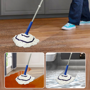 Serpillère à éponge mains libres avec essorage facile, type pliable, manche long auto-essoreur, taux d'hydratation élevé pour le nettoyage des sols - Product Image 4