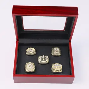 San Francisco 49ers Super Bow l Champions 6 Ring Set Custom Football Championship Ring Alloy Gold Plated Rings Men's Jewelry