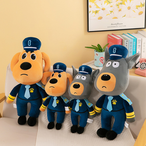 Venta al por mayor de dibujos animados Labrador Sheriff muñeco de peluche Super suave y lavado para niños alivio del estrés regalo PP algodón relleno - Product Image 5