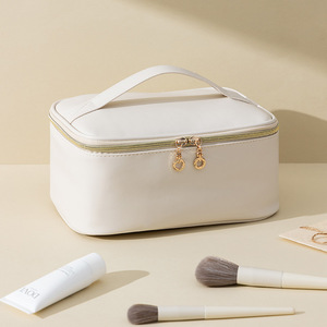 Waterproof Fashion PU Handheld Zipper Makeup <strong>Bag</strong> Women Medium Capacity <strong>Cosmetic</strong> Storage Organizer Travel Daily Use for - Product Image 5