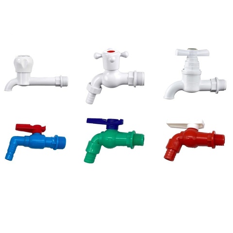 High Quality Customised 1/2inch or 3/4inch PVC Faucet Taps Smooth Surface Treatment for High Pressure