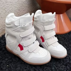 Zapatillas Unisex de Lona de Caña Alta, Zapatos de Plataforma de Cuero Genuino de Alta Calidad, Zapatillas de Moda para Caminar al Aire Libre - Product Image 4