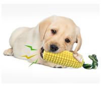 Jouets à mâcher pour chiens SRD-250 en caoutchouc, avec et sans couineur, interactifs, pour le nettoyage des dents, en forme de maïs, pour soulager l'ennui des chiots