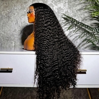 Perruque bouclée brésilienne 100 % cheveux humains birmans noirs, pré-épilée, avec dentelle frontale 13x4, tailles 13*4, 5*5, 4*4