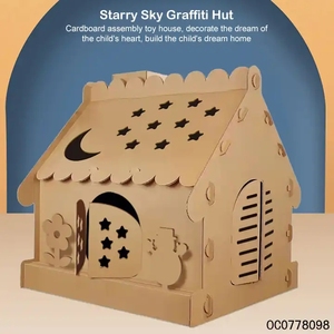 Bricolage Graffiti Playhouse <span class=keywords><strong>Maison</strong></span> <span class=keywords><strong>en</strong></span> <span class=keywords><strong>carton</strong></span> <span class=keywords><strong>Maison</strong></span> <span class=keywords><strong>en</strong></span> papier Jouet pour enfants avec <span class=keywords><strong>maison</strong></span> de <span class=keywords><strong>poupée</strong></span> <span class=keywords><strong>en</strong></span> papier léger - Product Image 2